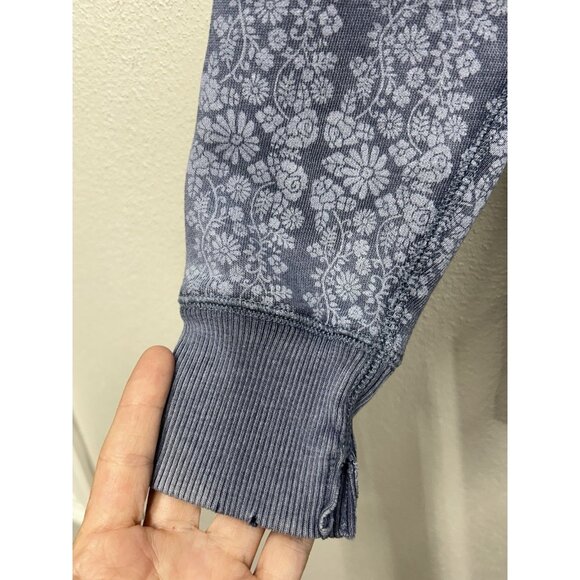 Aerie Floral Crewneck Pullover Sweatshirt Size Small Lightweight Soft Distressed - Picture 6 of 10